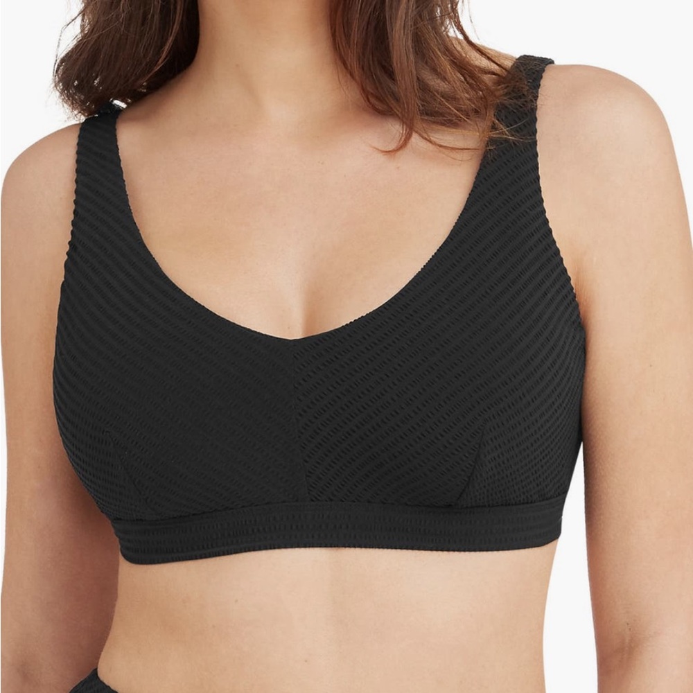 NWT Sea Level Australia Black Textured Bikini Top